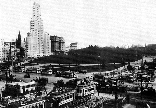 Construccin de la linea C de subtes y edificio Kavanagh