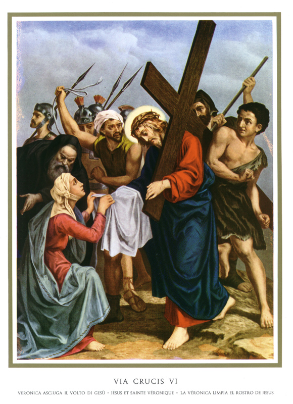 La Verónica seca el rostro de Jesús.