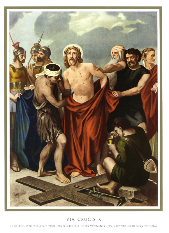 Jesús es despojado de sus vestiduras.