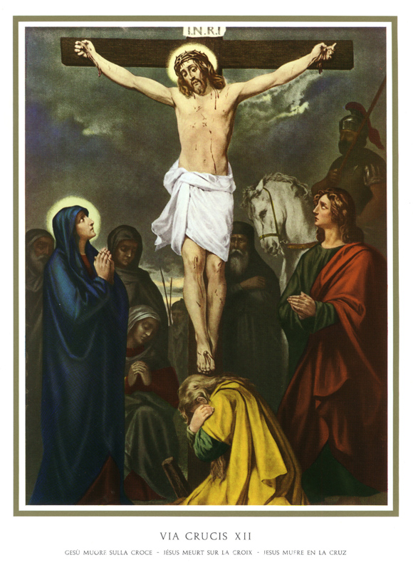 Jesús muere en la cruz.